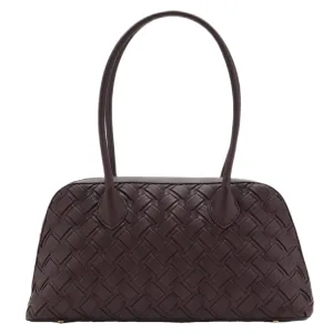 Mango gevlochten schoudertas donkerbruin