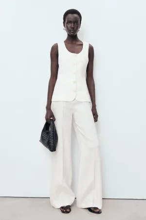 Mango linnen ecru jumpsuit