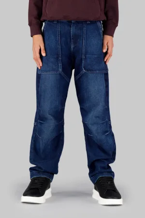 G-STAR high waist loose fit jeans dark blue denim