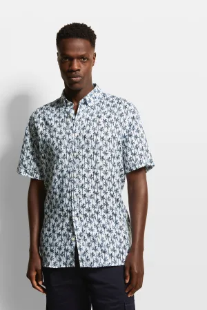 Bugatti Herren Shirt met palmopdruk