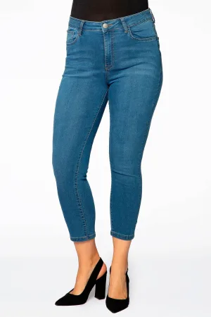 YOEK cropped high waist skinny jeans light denim