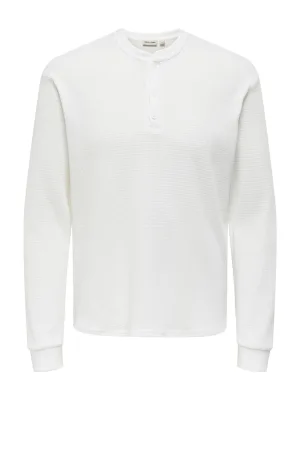 ONLY & SONS longsleeve met textuur wit