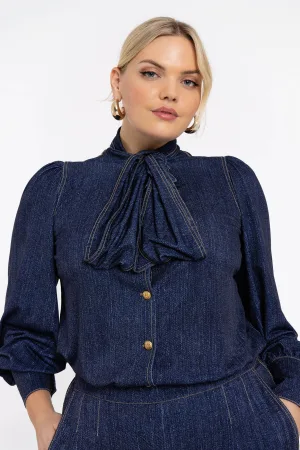 YOEK blouse dark blue denim