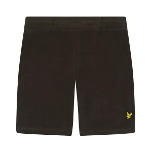 Boy’s Lyle And Scott Juniors Towelling Shorts in olive