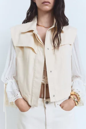 Mango denim gilet ecru