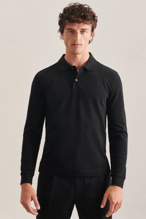 Seidensticker polo zwart