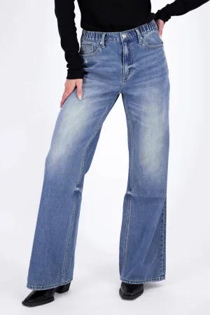 Raizzed high waist wide leg jeans medium blue denim