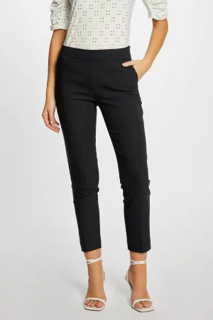 Morgan cropped slim fit broek donkerblauw