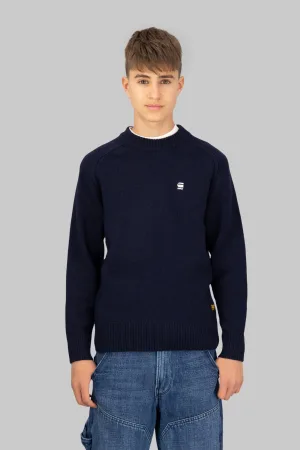 G-STAR wollen gebreide trui blauw