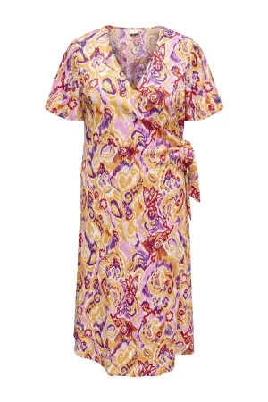 ONLY CARMAKOMA wikkel-/overslagjurk roze