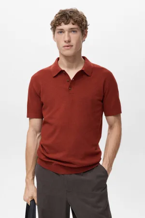 Mango Man regu;ar polo gebreid rood