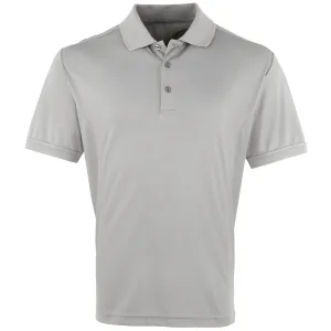 Premier Heren Coolchecker Pique korte mouw Polo T-Shirt (Zilver)