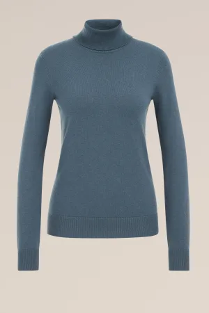 WE Fashion – Dames coltrui – Regular fit – Grijsblauw – Katoen –