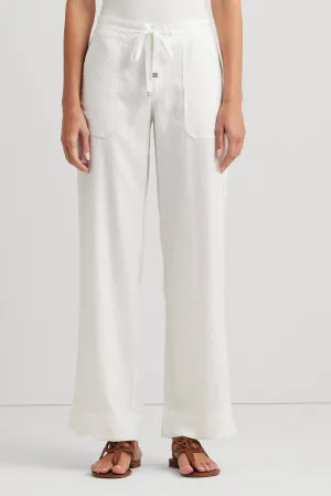 Lauren Ralph Lauren high waist straight fit broek ecru