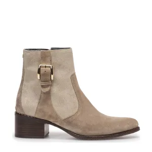 Floris van Bommel Evi 05.03 Evi 05.01 suède enkellaarzen lichtbruin