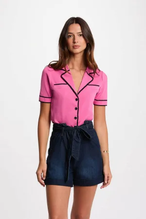 Morgan gebreid vest roze
