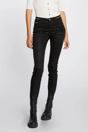 Morgan slim fit broek zwart