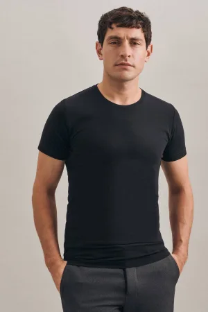 Seidensticker slim T-shirt zwart