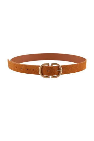 PIECES suède riem PCJUVA cognac