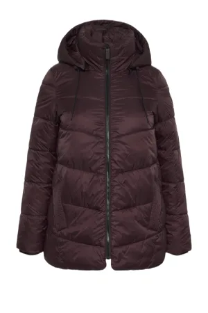 Kaffe Curve gewatteerde jas donkerrood