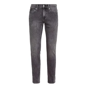Calvin Klein Heren Leren Badge Slim Jeans (Grijs)