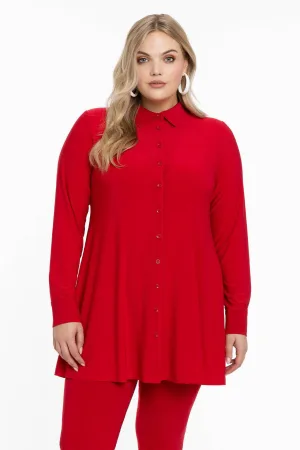 YOEK blouse DOLCE van travelstof rood