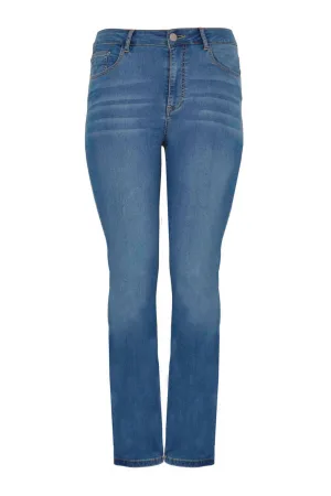 YOEK high waist straight leg jeans lichtblauw