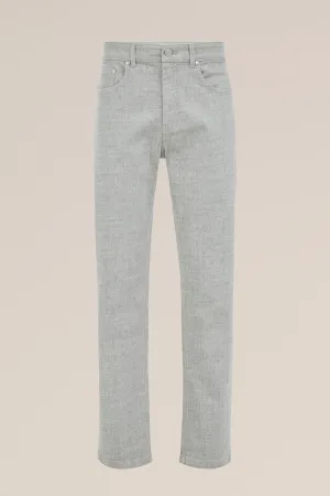 WE Fashion – Heren regular fit broek – Regular fit – Lichtgrijs gemeleerd – Katoen –