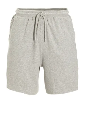 anytime waffle short grijs melange