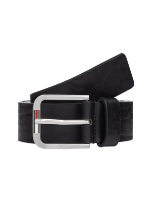 TOMMY JEANS Leren riem TJM AUSTIN TEXTURE 3.5 Label op de sluiting, nerf leer