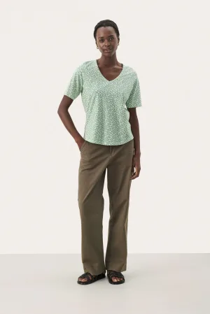 T-shirt Relaxed fit Green Mini Grid Flower