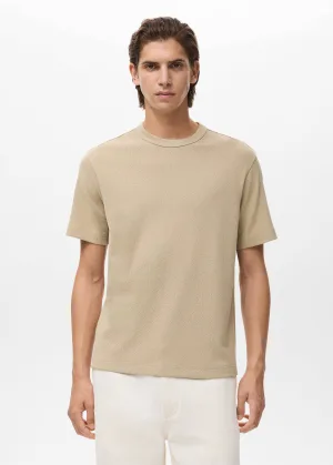 Mango Man regular T-shirt gebreid beige