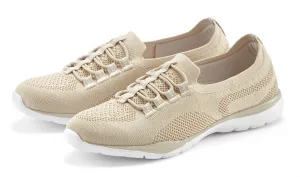 Lascana Sneakers Slipper, halfschoen, licht mesh materiaal om in te stappen met elastische veters vegan