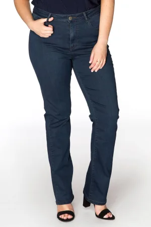YOEK high waist straight leg jeans dark denim