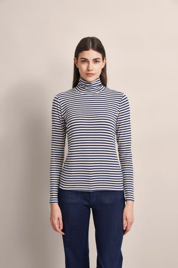 Bugatti Damen Shirt met lange mouwen en strepen