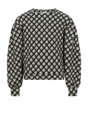 AI&KO top umay met all over print groen/beige