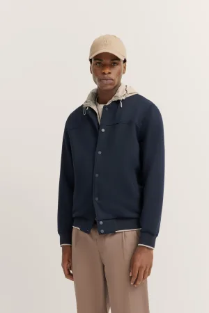 Bugatti Herren Sweatjack met sportieve collegekraag