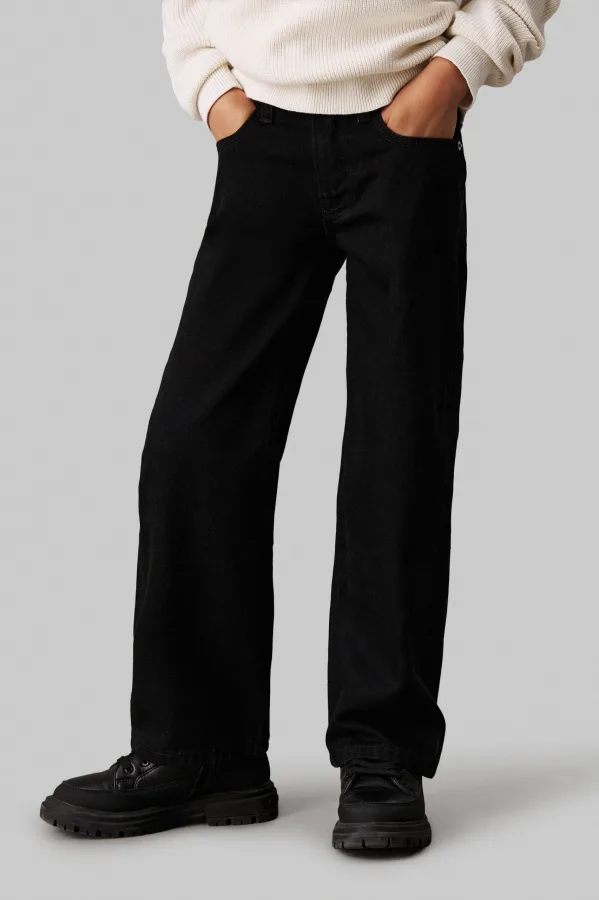 Calvin Klein wide leg jeans clean black rgd
