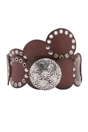 Mango leren tailleriem bruin