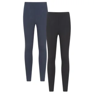 Mountain Warehouse Dames Katoenmix Middelzware Leggings (Verpakt per 2) (Zwart)