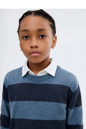 Mango Kids pullover blauw fijn gebreid