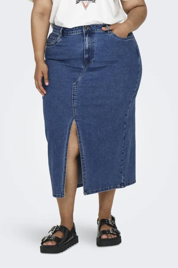 ONLY CARMAKOMA spijkerrok medium blue denim