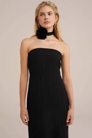 WE Fashion sjaaltje met bloem zwart