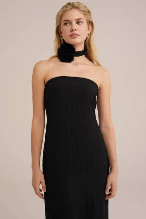 WE Fashion sjaaltje met bloem zwart