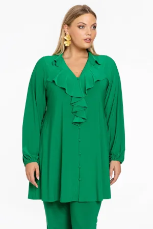 YOEK blouse met ruches groen