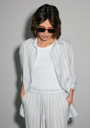 s.Oliver linnen blouse lichtblauw