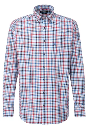 Bugatti Herren Casual overhemd met moderne ruitjes