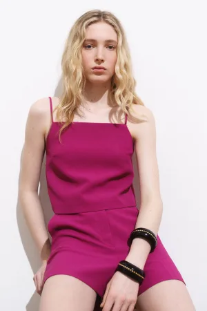 Mango cropped top fuchsia