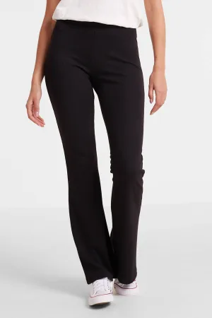 anytime flared broek met textuur zwart