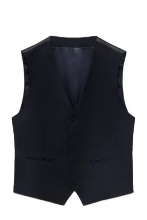 Mango Man gilet donkerblauw